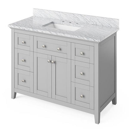Jeffrey Alexander - 48 Inch Chatham Vanity with Vanity Top and undermount rectangle bowl