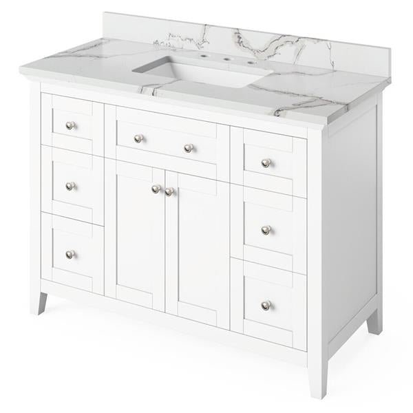 Jeffrey Alexander - 48 Inch Chatham Vanity with Vanity Top and undermount rectangle bowl