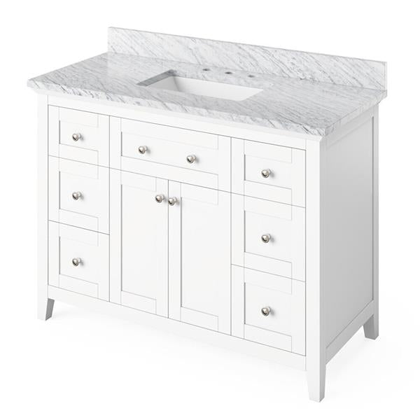 Jeffrey Alexander - 48 Inch Chatham Vanity with Vanity Top and undermount rectangle bowl