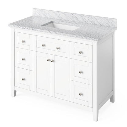 Jeffrey Alexander - 48 Inch Chatham Vanity with Vanity Top and undermount rectangle bowl