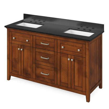 Jeffrey Alexander - 60 Inch Chatham Vanity with Vanity Top and  two undermount rectangle bowls