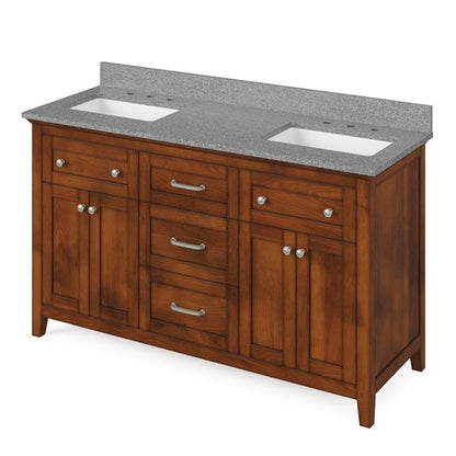 Jeffrey Alexander - 60 Inch Chatham Vanity with Vanity Top and  two undermount rectangle bowls