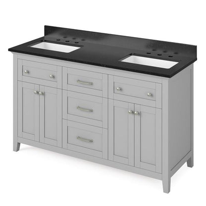 Jeffrey Alexander - 60 Inch Chatham Vanity with Vanity Top and  two undermount rectangle bowls