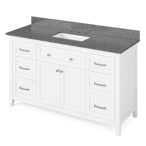 Jeffrey Alexander - 60 Inch Chatham Vanity with Vanity Top and undermount rectangle bowl