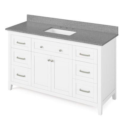 Jeffrey Alexander - 60 Inch Chatham Vanity with Vanity Top and undermount rectangle bowl