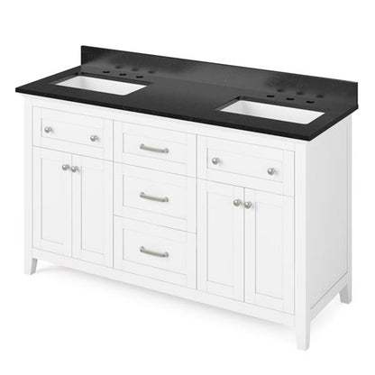 Jeffrey Alexander - 60 Inch Chatham Vanity with Vanity Top and  two undermount rectangle bowls