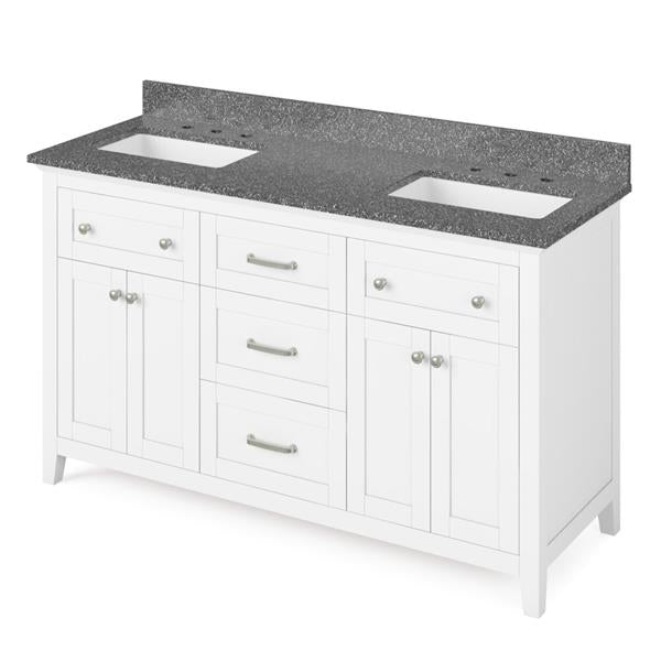 Jeffrey Alexander - 60 Inch Chatham Vanity with Vanity Top and  two undermount rectangle bowls