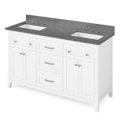 Jeffrey Alexander - 60 Inch Chatham Vanity with Vanity Top and  two undermount rectangle bowls