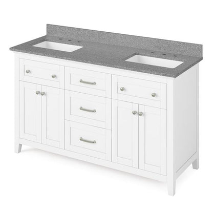 Jeffrey Alexander - 60 Inch Chatham Vanity with Vanity Top and  two undermount rectangle bowls