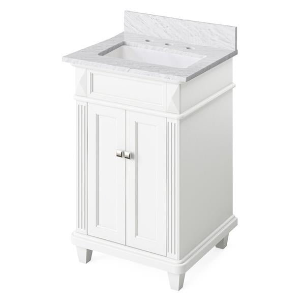 Jeffrey Alexander - 24 Inch Douglas Vanity with Vanity Top and undermount rectangle bowl