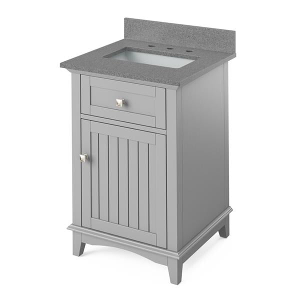 Jeffrey Alexander - 24 Inch Savino Vanity with Vanity Top and undermount rectangle bowl
