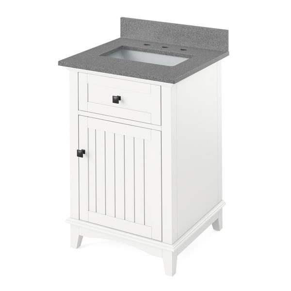 Jeffrey Alexander - 24 Inch Savino Vanity with Vanity Top and undermount rectangle bowl