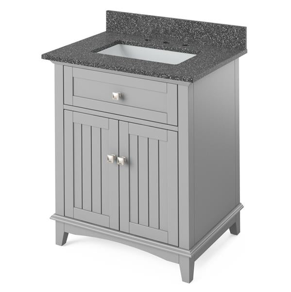 Jeffrey Alexander - 30 Inch Savino Vanity with Vanity Top and undermount rectangle bowl