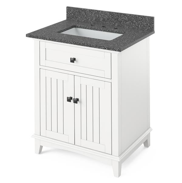 Jeffrey Alexander - 30 Inch Savino Vanity with Vanity Top and undermount rectangle bowl