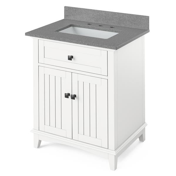 Jeffrey Alexander - 30 Inch Savino Vanity with Vanity Top and undermount rectangle bowl