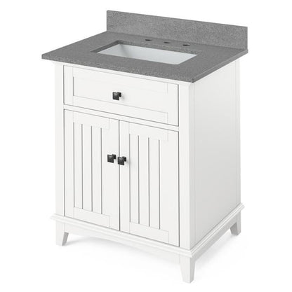Jeffrey Alexander - 30 Inch Savino Vanity with Vanity Top and undermount rectangle bowl