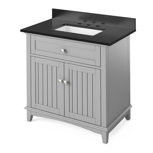 Jeffrey Alexander - 36 Inch Savino Vanity with Vanity Top and undermount rectangle bowl