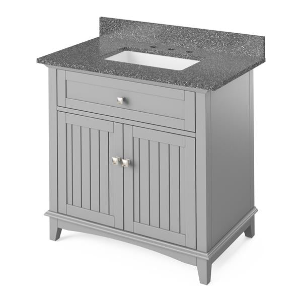 Jeffrey Alexander - 36 Inch Savino Vanity with Vanity Top and undermount rectangle bowl