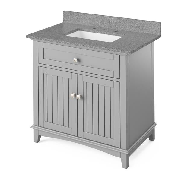Jeffrey Alexander - 36 Inch Savino Vanity with Vanity Top and undermount rectangle bowl