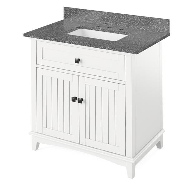 Jeffrey Alexander - 36 Inch Savino Vanity with Vanity Top and undermount rectangle bowl
