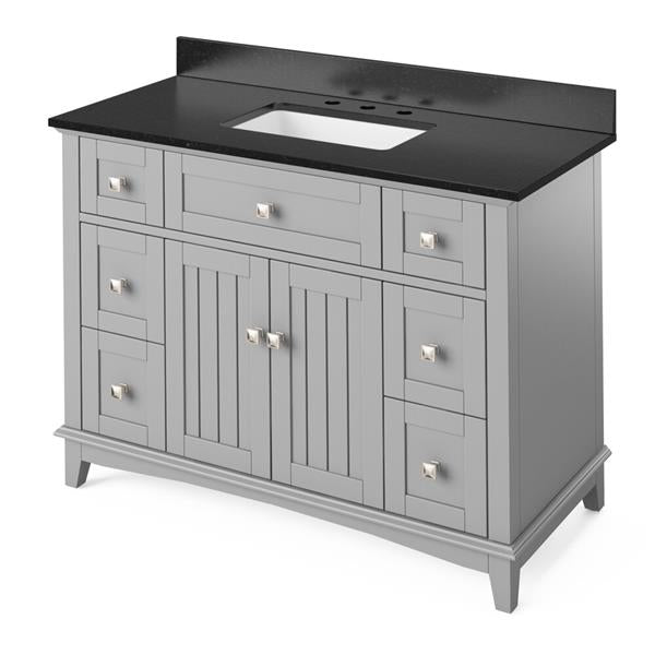 Jeffrey Alexander - 48 Inch Savino Vanity with Vanity Top and undermount rectangle bowl