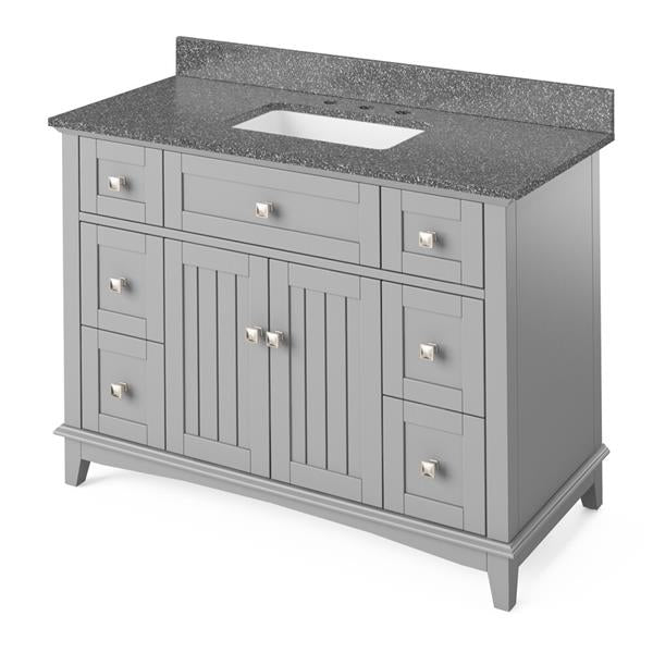 Jeffrey Alexander - 48 Inch Savino Vanity with Vanity Top and undermount rectangle bowl