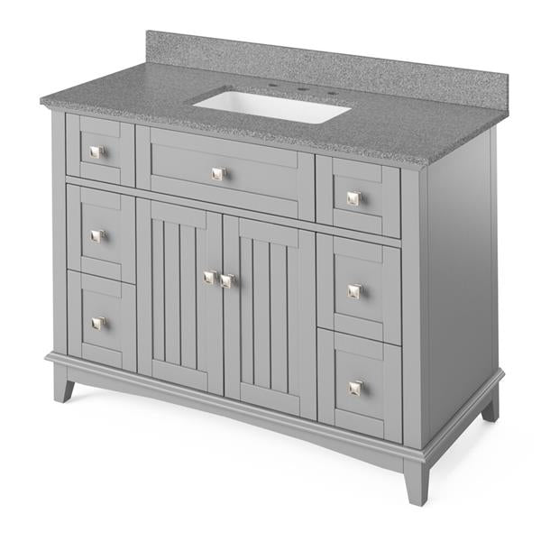 Jeffrey Alexander - 48 Inch Savino Vanity with Vanity Top and undermount rectangle bowl
