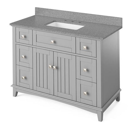 Jeffrey Alexander - 48 Inch Savino Vanity with Vanity Top and undermount rectangle bowl