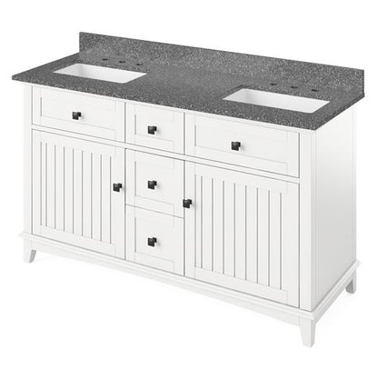Jeffrey Alexander - 60 Inch Savino Vanity, double bowl with Vanity Top and two undermount rectangle bowls