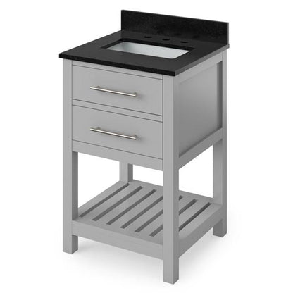 Jeffrey Alexander - 24 Inch Wavecrest Vanity with Vanity Top and undermount rectangle bowl