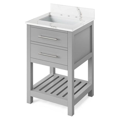 Jeffrey Alexander - 24 Inch Wavecrest Vanity with Vanity Top and undermount rectangle bowl
