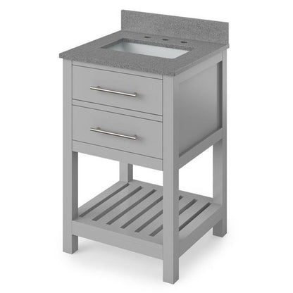 Jeffrey Alexander - 24 Inch Wavecrest Vanity with Vanity Top and undermount rectangle bowl