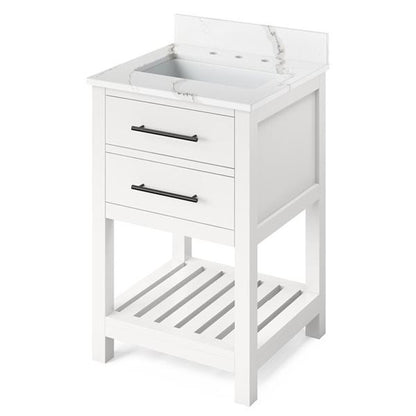 Jeffrey Alexander - 24 Inch Wavecrest Vanity with Vanity Top and undermount rectangle bowl