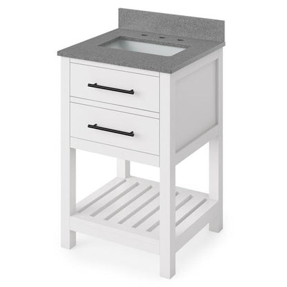 Jeffrey Alexander - 24 Inch Wavecrest Vanity with Vanity Top and undermount rectangle bowl