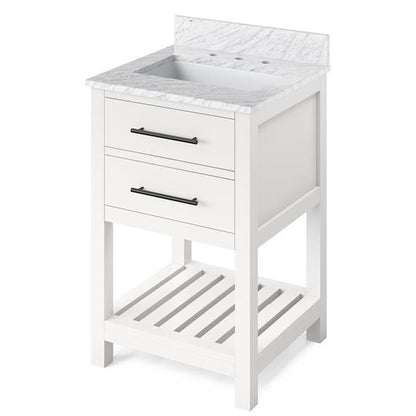 Jeffrey Alexander - 24 Inch Wavecrest Vanity with Vanity Top and undermount rectangle bowl