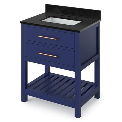 Jeffrey Alexander - 30 Inch Wavecrest Vanity with Vanity Top and undermount rectangle bowl