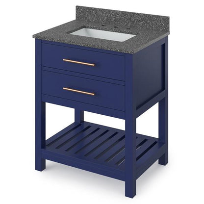Jeffrey Alexander - 30 Inch Wavecrest Vanity with Vanity Top and undermount rectangle bowl