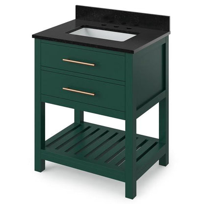 Jeffrey Alexander - 30 Inch Wavecrest Vanity with Vanity Top and undermount rectangle bowl