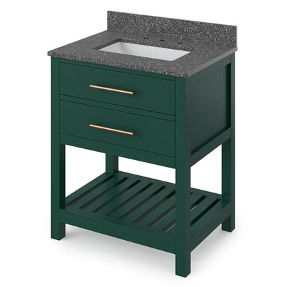 Jeffrey Alexander - 30 Inch Wavecrest Vanity with Vanity Top and undermount rectangle bowl