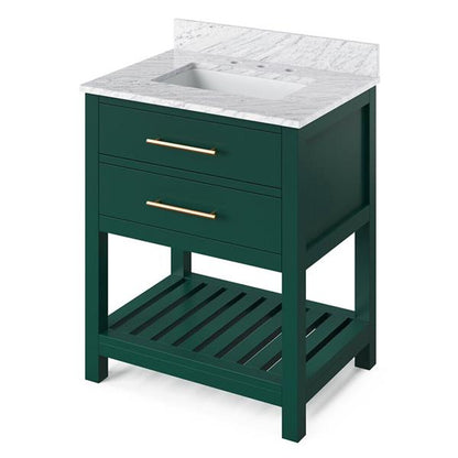 Jeffrey Alexander - 30 Inch Wavecrest Vanity with Vanity Top and undermount rectangle bowl