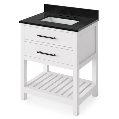 Jeffrey Alexander - 30 Inch Wavecrest Vanity with Vanity Top and undermount rectangle bowl