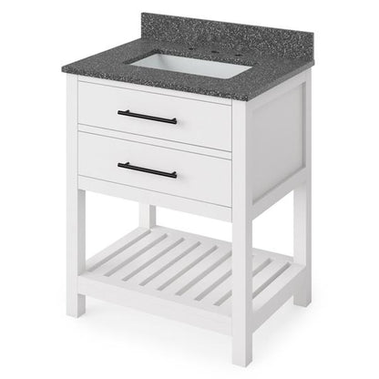 Jeffrey Alexander - 30 Inch Wavecrest Vanity with Vanity Top and undermount rectangle bowl