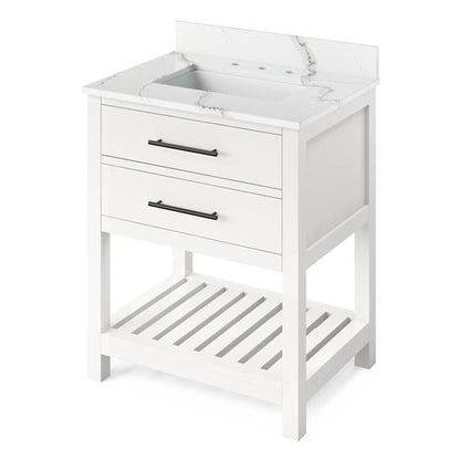 Jeffrey Alexander - 30 Inch Wavecrest Vanity with Vanity Top and undermount rectangle bowl