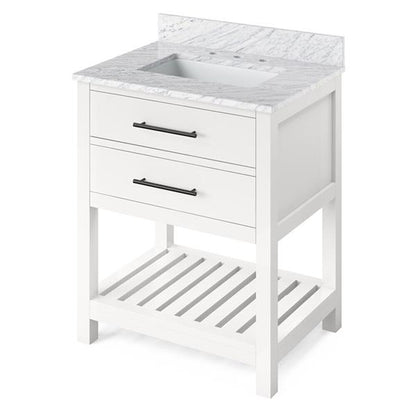 Jeffrey Alexander - 30 Inch Wavecrest Vanity with Vanity Top and undermount rectangle bowl