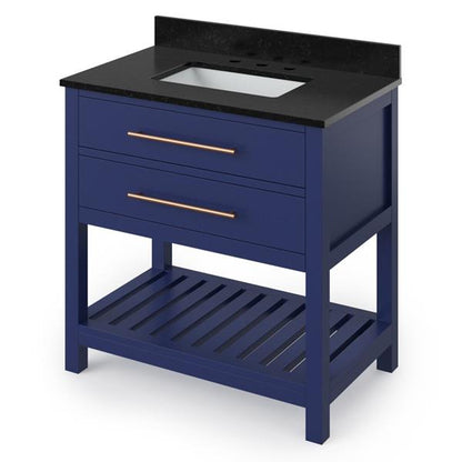 Jeffrey Alexander - 36 Inch Wavecrest Vanity with Vanity Top and undermount rectangle bowl