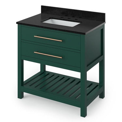 Jeffrey Alexander - 36 Inch Wavecrest Vanity with Vanity Top and undermount rectangle bowl