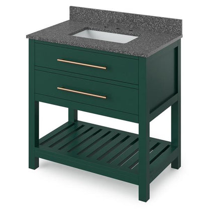 Jeffrey Alexander - 36 Inch Wavecrest Vanity with Vanity Top and undermount rectangle bowl