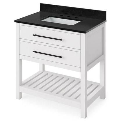 Jeffrey Alexander - 36 Inch Wavecrest Vanity with Vanity Top and undermount rectangle bowl