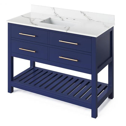 Jeffrey Alexander - 48 Inch Wavecrest Vanity with Vanity Top and undermount rectangle bowl