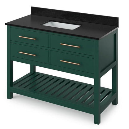 Jeffrey Alexander - 48 Inch Wavecrest Vanity with Vanity Top and undermount rectangle bowl